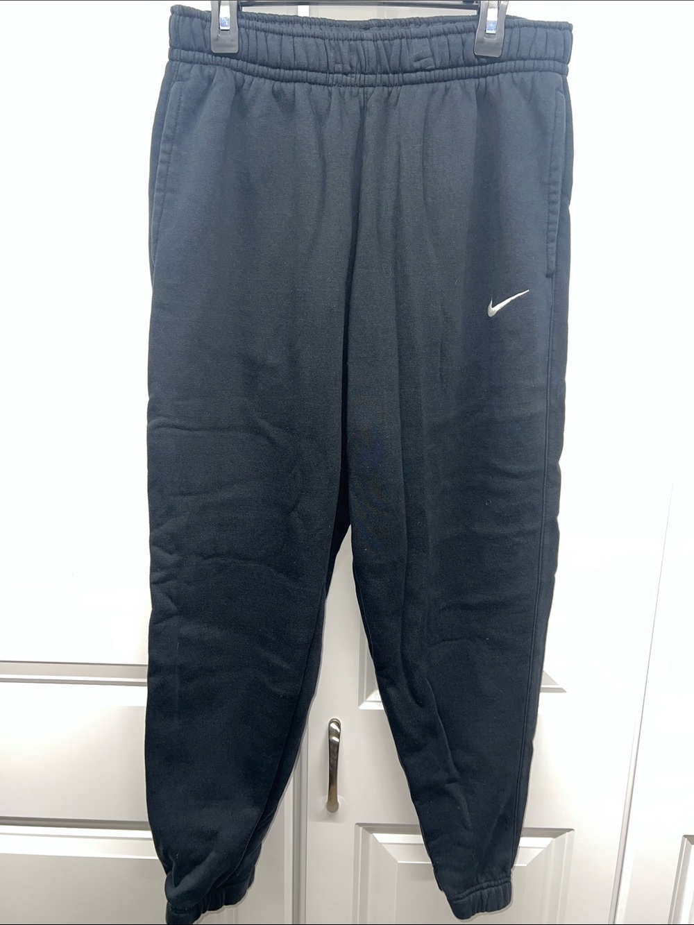 Nike Women's Solid Black Fleece Cuffed Activewear Jogger Sweatpants Size S